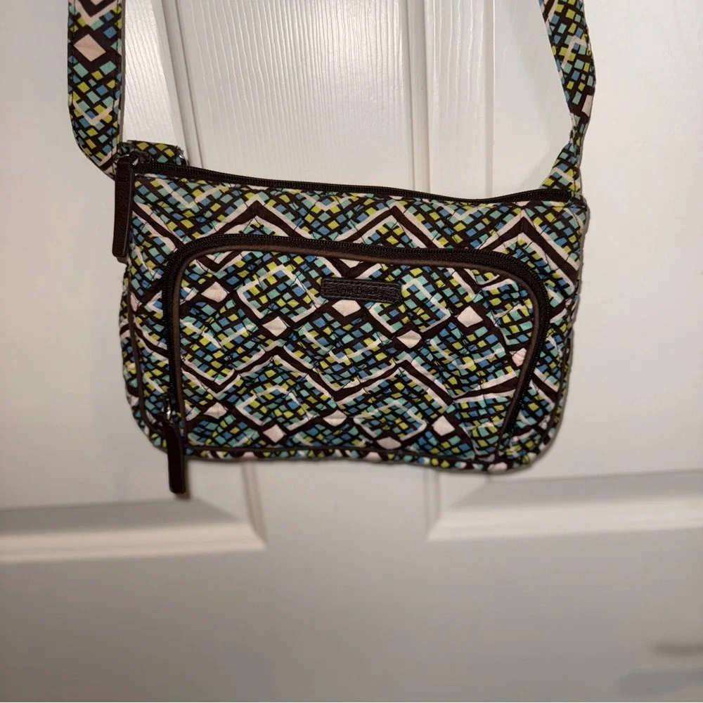 Vera Bradley Blue and Green Geometric Crossbody